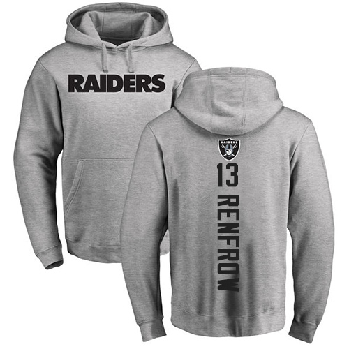 Men Oakland Raiders Ash Hunter Renfrow Backer NFL Football #13 Pullover Hoodie Sweatshirts